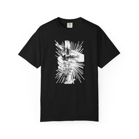 In His Hands - faith in a higher power Unisex T-shirt - black