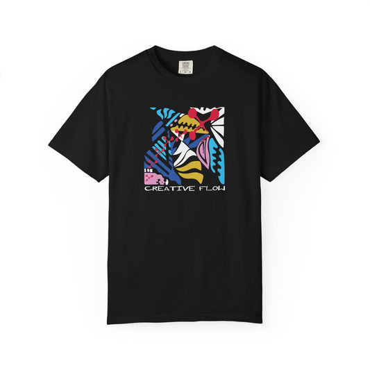 Creative Flow - Unisex Garment-Dyed T-shirt, Trendy Graphic Tee, Casual Wear, Perfect Gift for Artists and Creatives, Streetwear Fashion